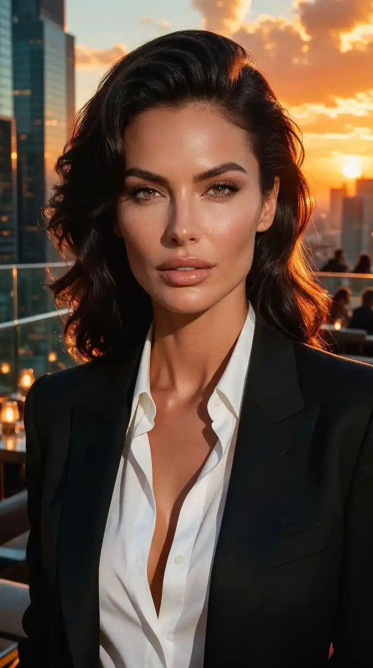 After - Softer Skin Highlights in a Sunset City Portrait