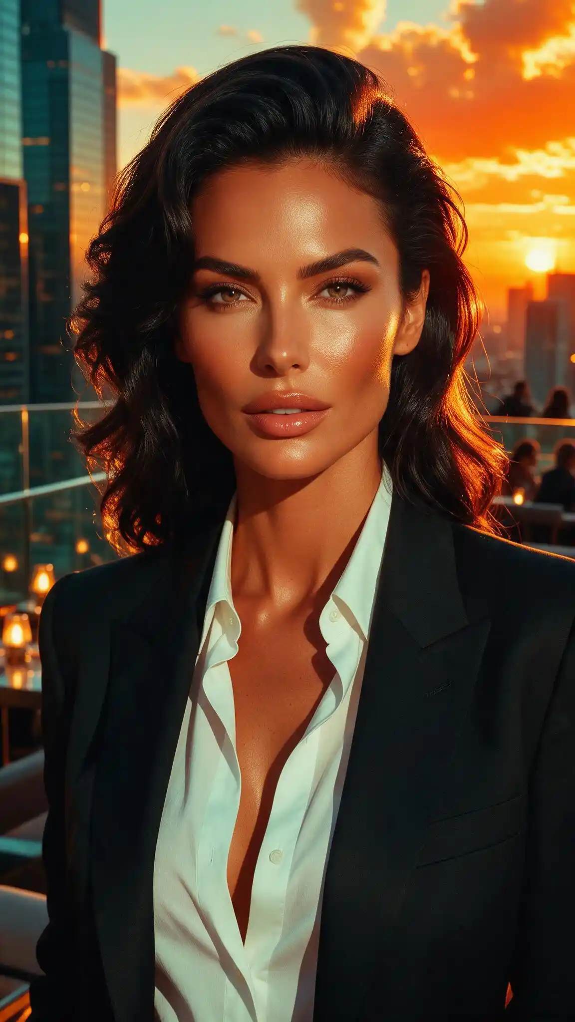 Before - Softer Skin Highlights in a Sunset City Portrait