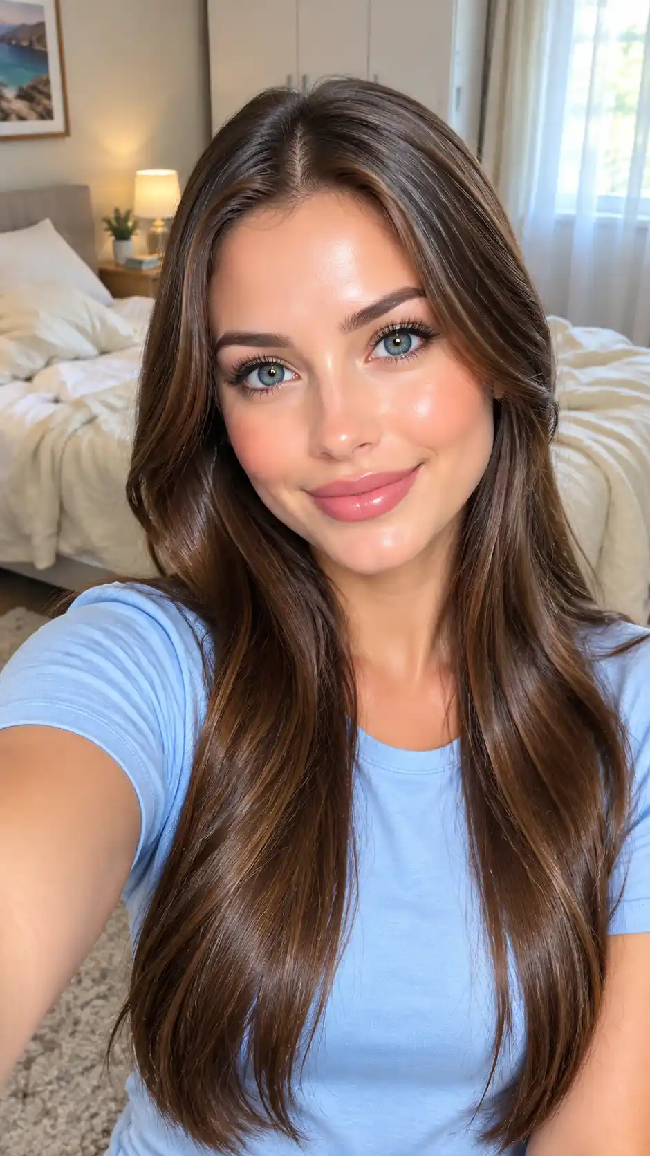 Before - Subtle Skin and Hair Refinement in an Indoor Selfie