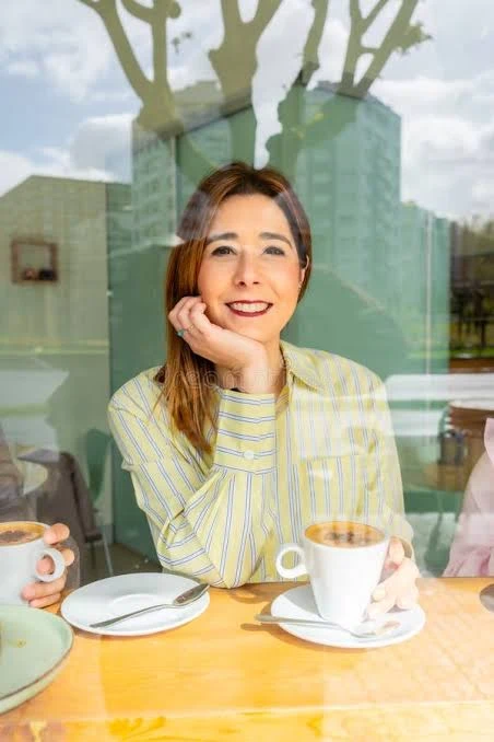 Before - Street Reflections Removed from a Cafe Window Portrait
